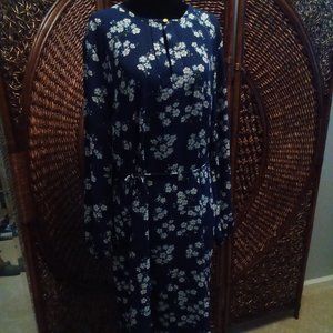 Classic navy and floral print dress, Ralph Lauren, size 10